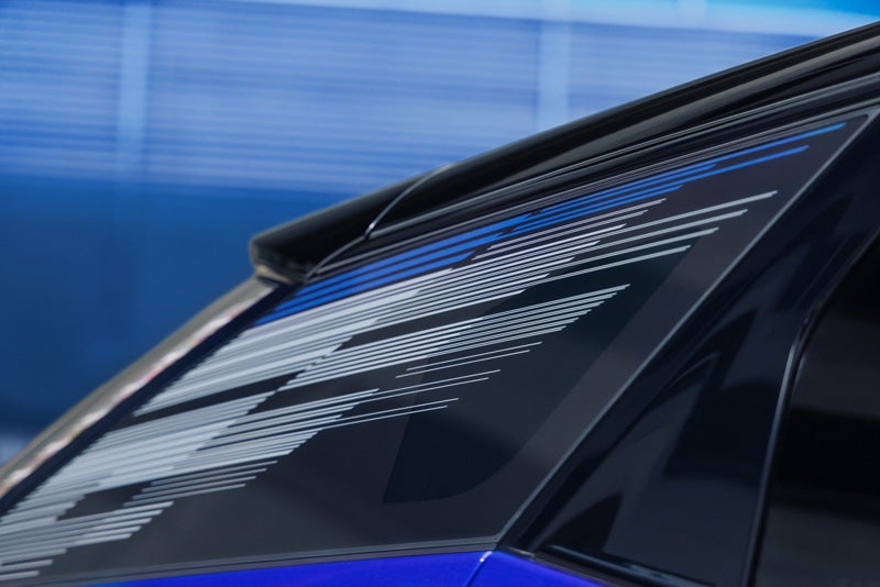 Close-up of the Modern Pattern on the 2026 OPTIQ-V Rear Quarter Glass | Walker-Jones Cadillac in Waycross GA